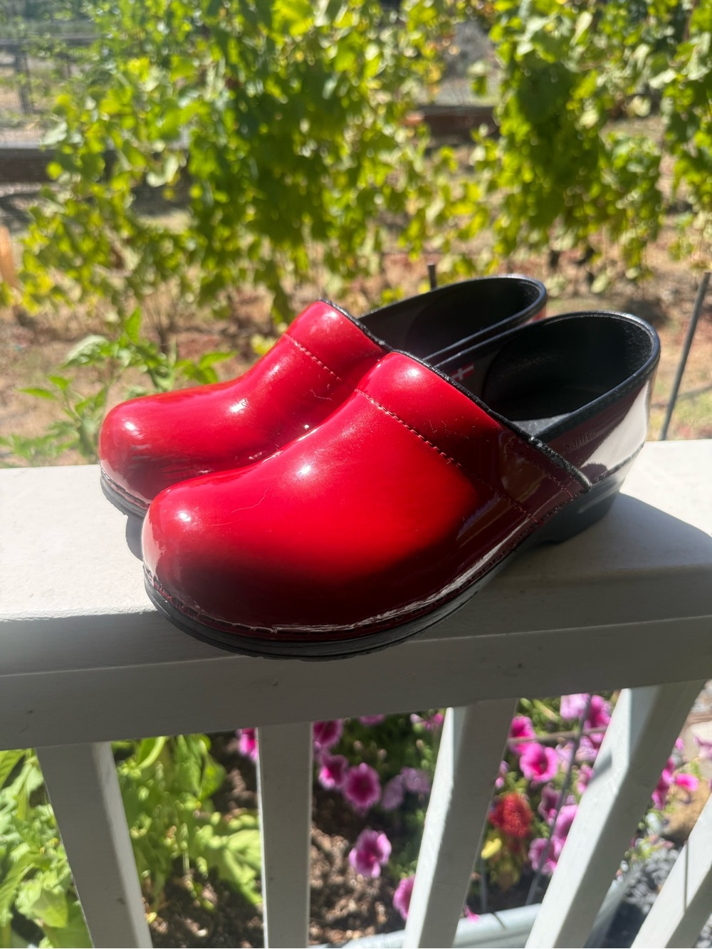 Sanita Cherry Red Clogs
